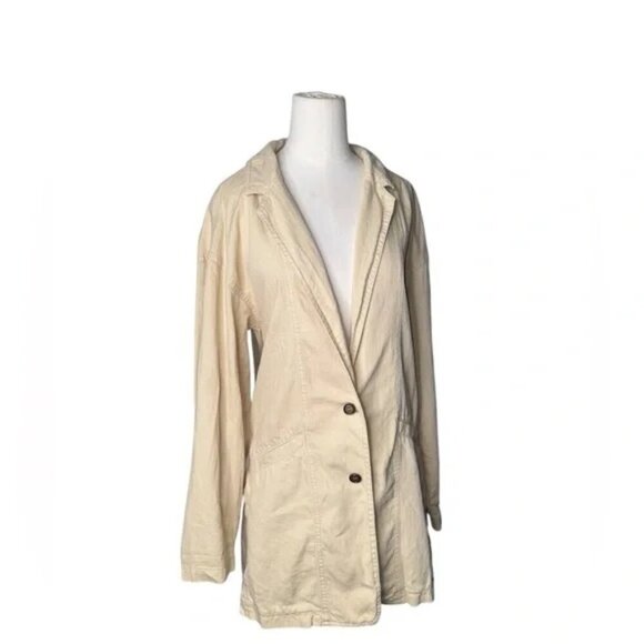 PILCRO - Oversized Linen Blend Blazer in Beige - Picture 7 of 9